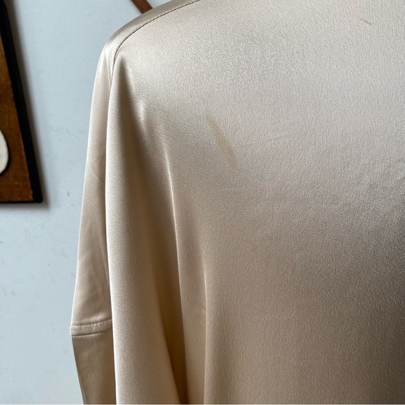 ASOS Silky Mandarin Collarless Half Button Shirt - Picture 8 of 13